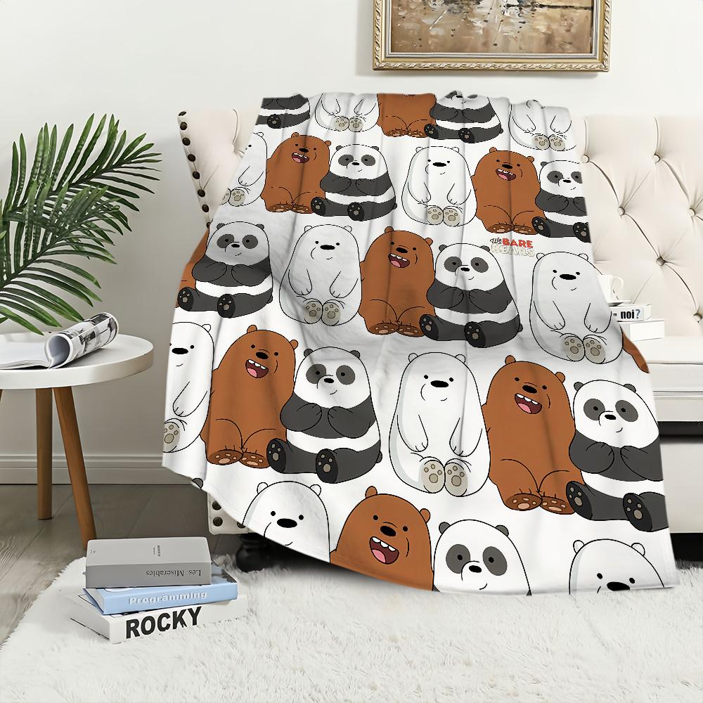 Cartoon We Cute Panda Blanket Plush Nap Sofa Rug B-Bears for Living Room Office B-Bare-S Bedroom Birthday Home Travel Kid Gifts