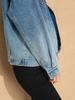 Xin Ge Gradient Blue Denim Jacket - 2025 Autumn Slimming Tencel Cotton