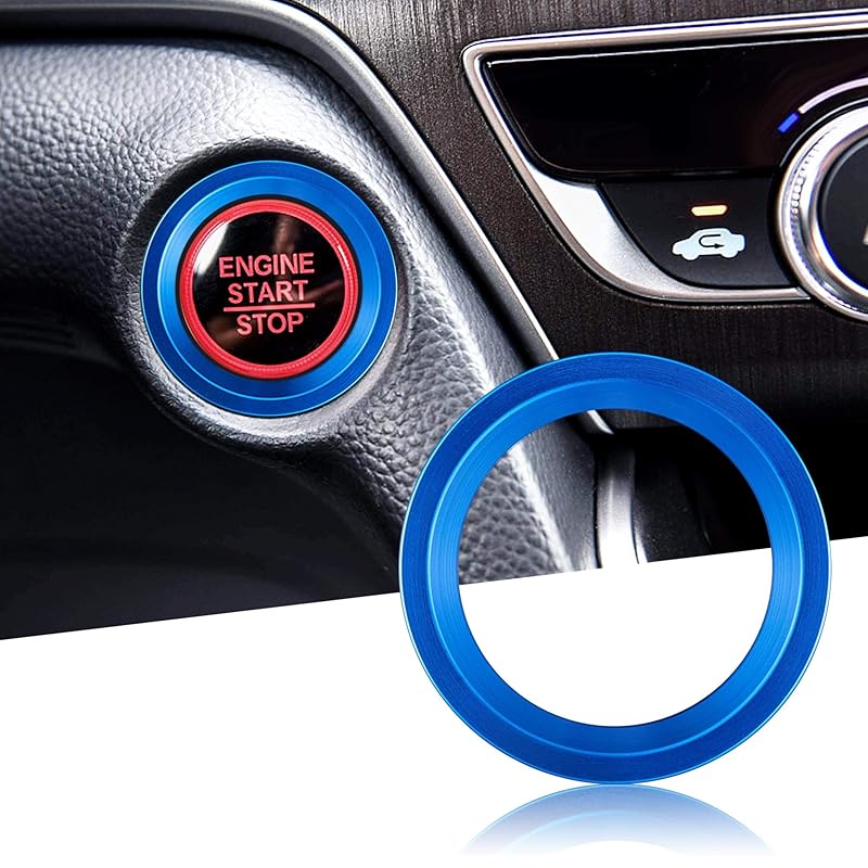 TOMALL Aluminum Engine Start Stop Push Button Cover Trim Compatible with Honda Accord Sedan Sport EX EX-L LX 2018- Car Engine Ignition Start Button синий