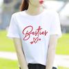 Bottom Shirt Ins Sweet Simple Flowers Round Neck Wear FeUnisex Print Fashion Internet Celebrity Commuter Shortsleeved Tshirt