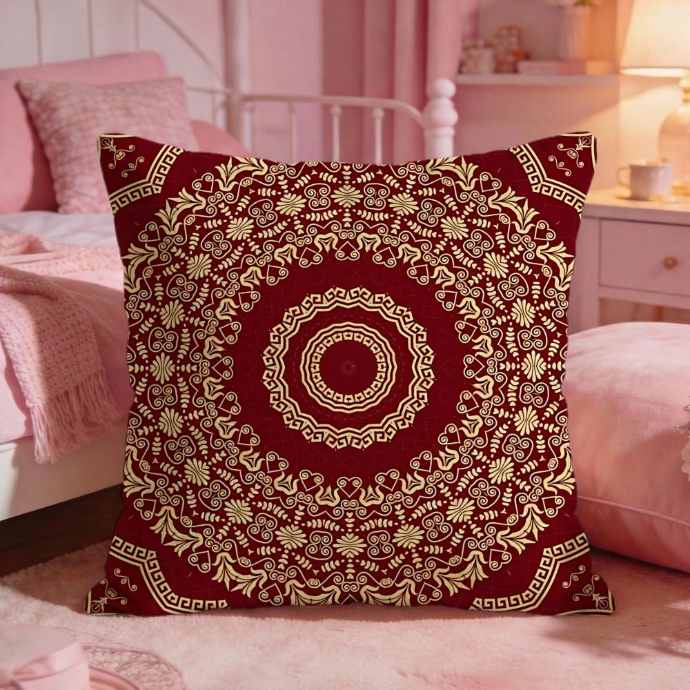 Ornate European Retro MotifS Cushion Cover Premium Comfort Reversible Pillow Cove Two In One Design for Any Room Car Interior