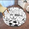 Fußball bedruckter runder Teppich Teppich Stuhlteppich Läufer Eingang Fußmatten, für Bürostuhl Wohnzimmer Schlafzimmer Küche.
