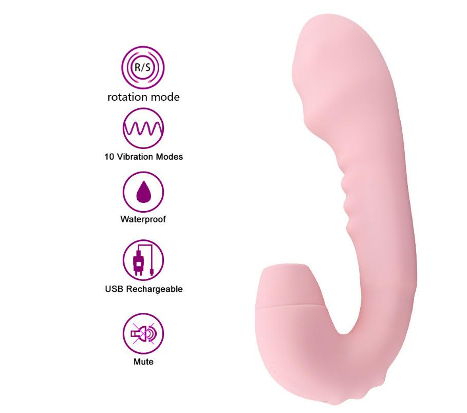 Rechargeable Vibrating Breast Suction Vibrating Swivel Bead Stick Sucking Massage AV Vibrator Wall Wand