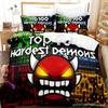 Angry Geometry Dash Bedding Set Single Twin Full Queen King Size Bed Set Aldult Kid Bedroom Duvetcover Sets 3D Print Kawaii 2022