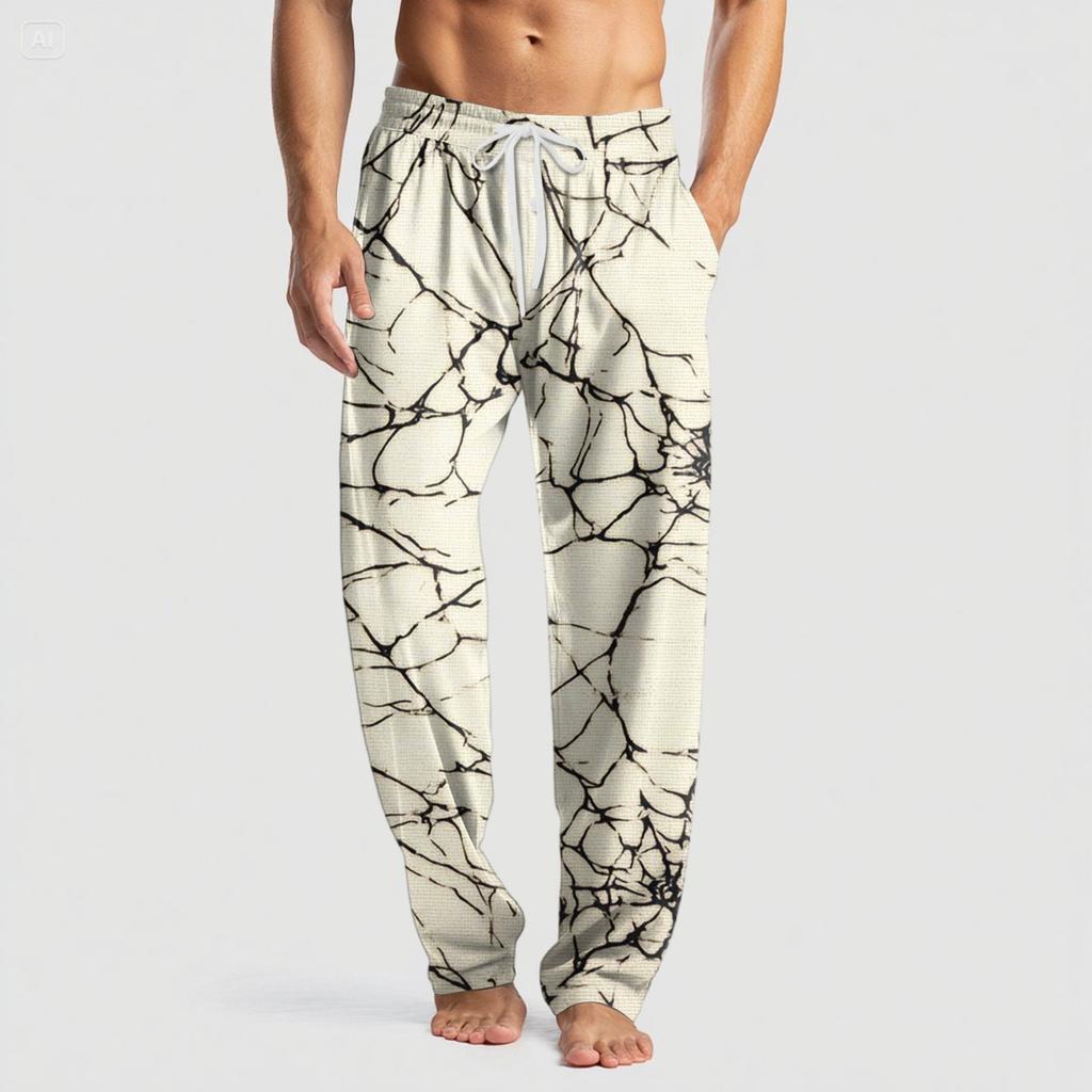 Ανδρικό Πλεκτό Παντελόνι Casual με Τσέπη και Χαλοουίν Πρίιτ Παντελόνι Πιτζάμας