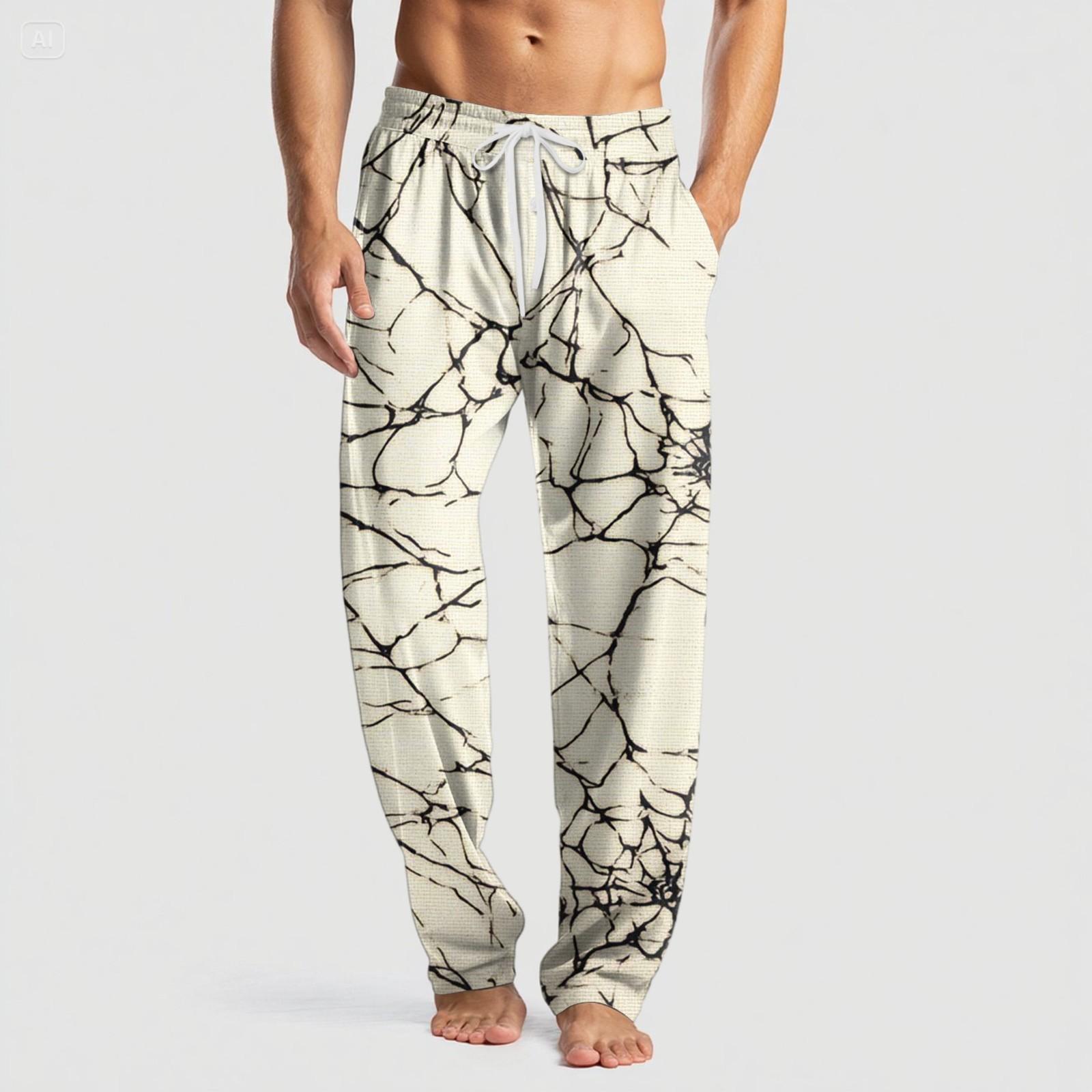 

Мужские вязаные повседневные брюки с карманом и принтом на Хэллоуин, пижамные брюки M