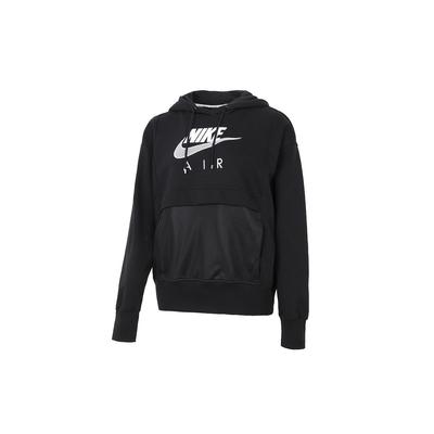 Casual Sport Logo Hoodie Pullover Sweatshirt Women Tops Black CZ8621-010