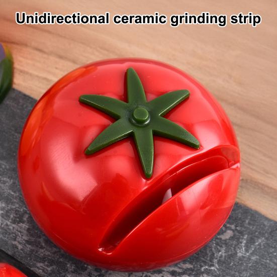 Mini Tomato Knife Sharpener, Portable Handheld Kitchen Sharpening Tool, Cute Fruit Shape Fast Sharpener for Home Kitchen