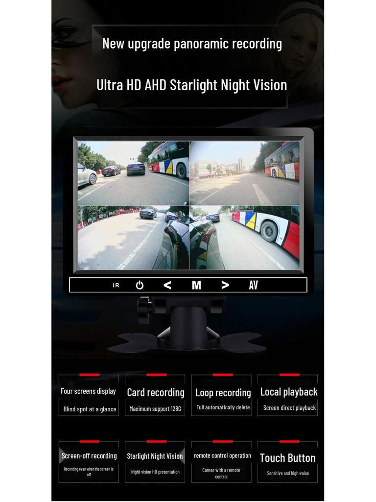 Right-Side Blind Spot Dashcam: HD Night Vision, Reversing and Full Car Auxiliary System