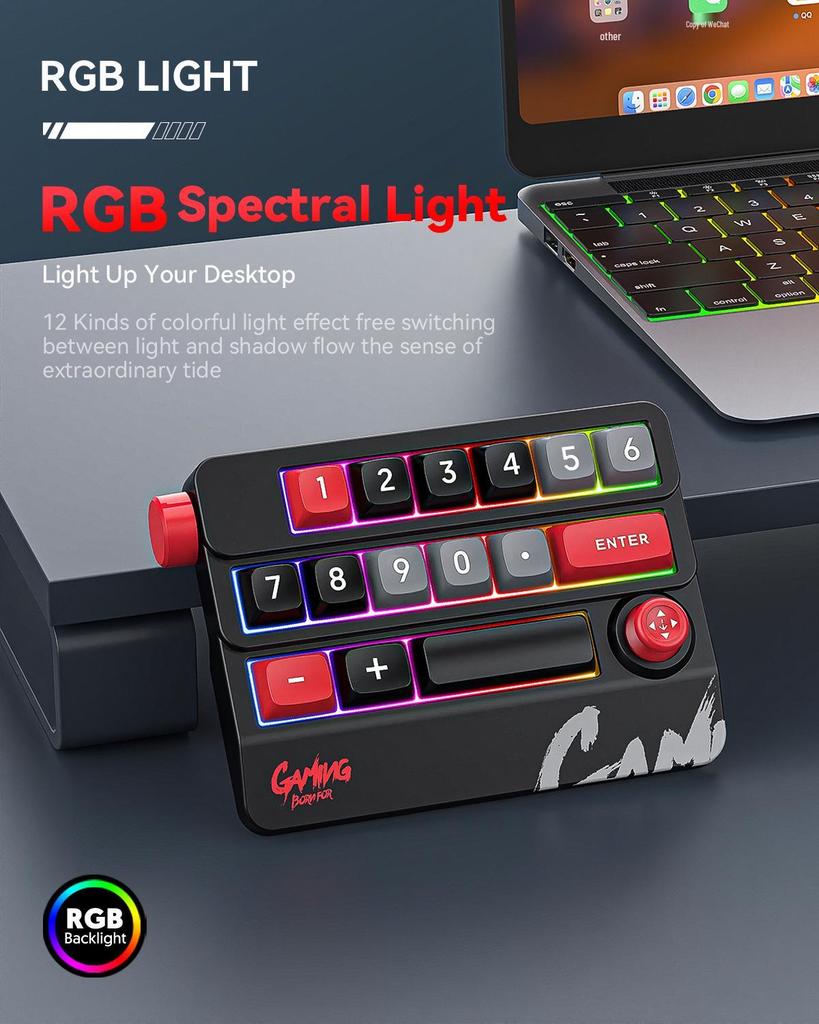 Mechanical Mini Keyboard with Hot-Swappable Red Switches and TYPE-C Wired Connection for Gaming, Office, and Financial Use.