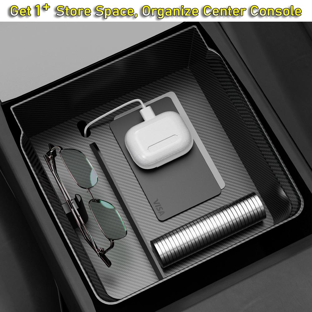 For Tesla New Model Y Juniper Launch 2025 Model 3 Highland Storage Box Organizer Center Console Trays Drawer Armrest Accessories
