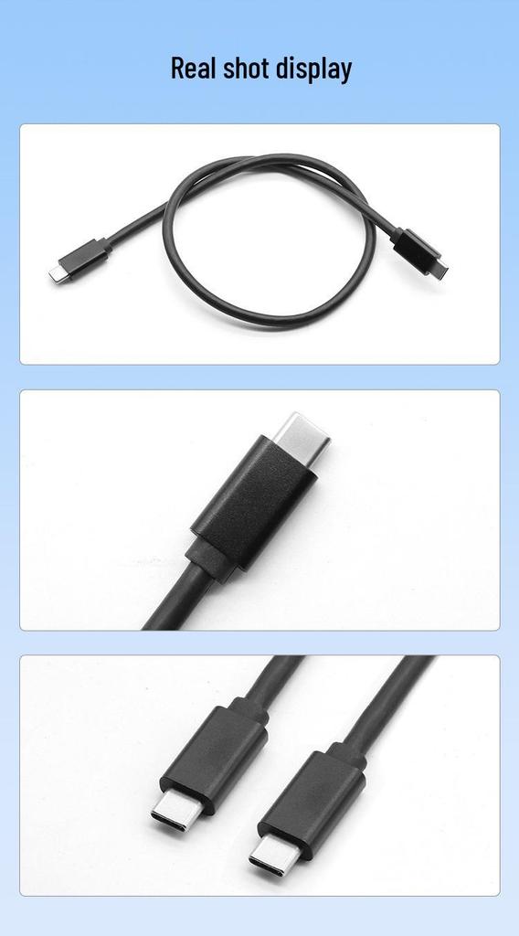 Type-C Dual-Head PD60W Fast Charging Cable, Pure Copper, 3A High Power, Universal for Computer, Mobile Phone, High-Speed Data Transfer