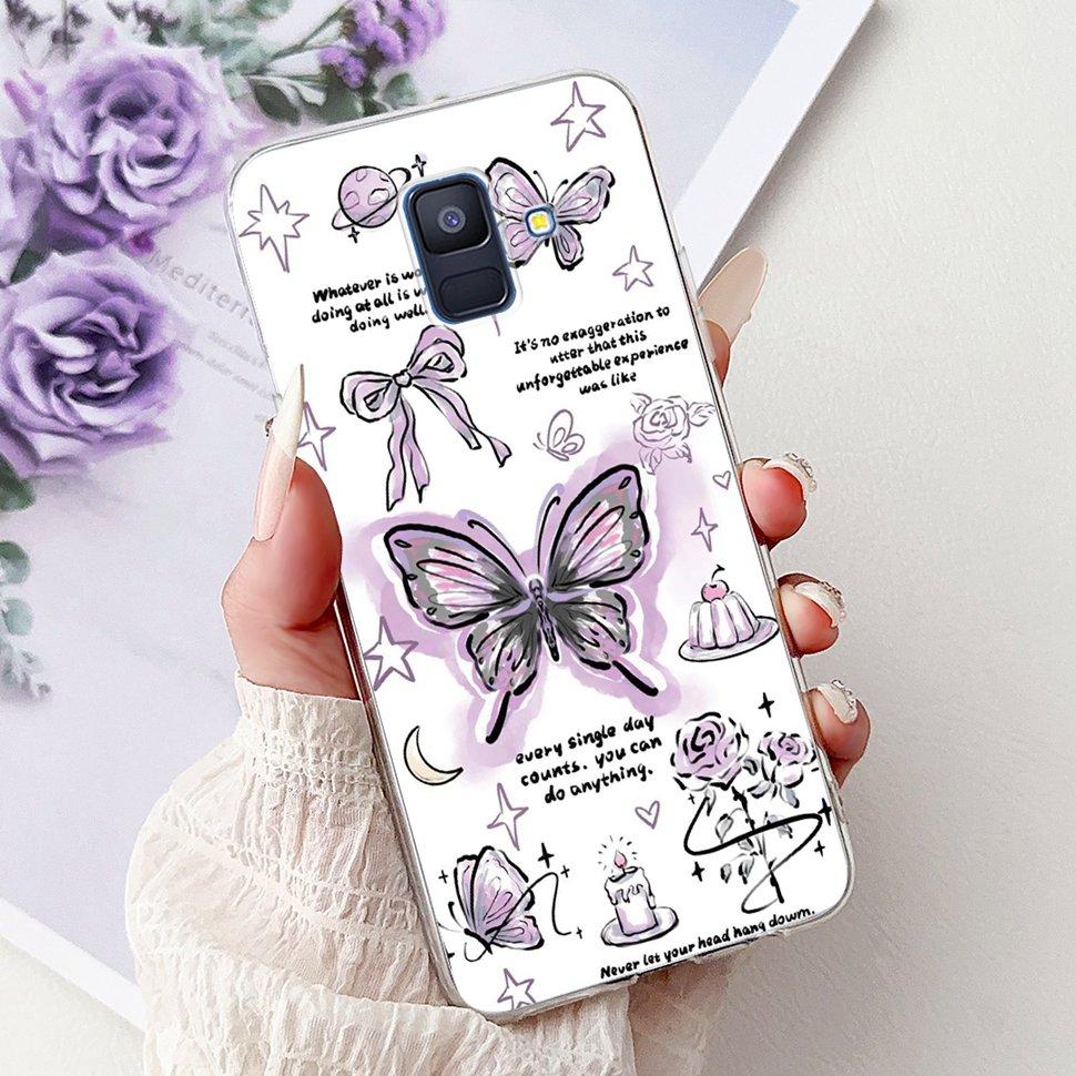 For Samsung Galaxy A6 2018 Case Luxury Painted Cover Soft Silicone Phone Case For Samsung A 6 A6 GalaxyA6 2018 Back Cover Coque