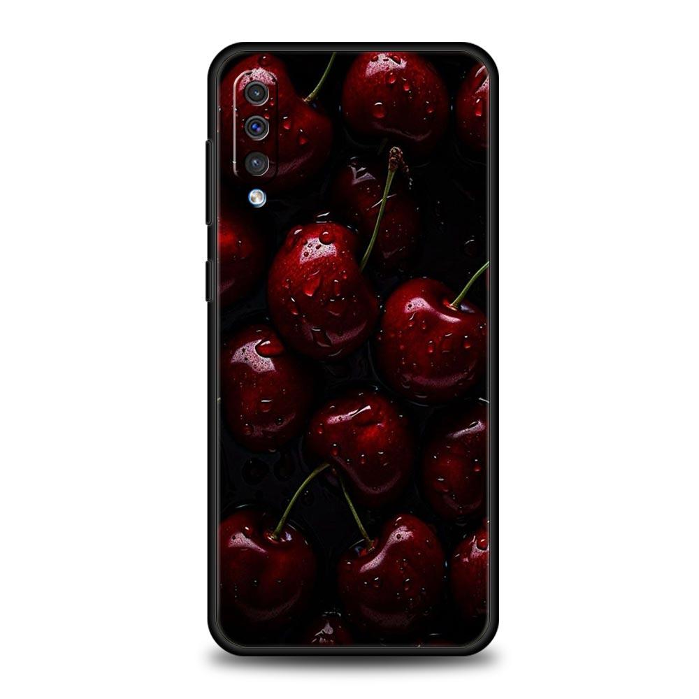 Red Cherry Phone Case For Samsung A26 A36 A56 A54 A52 A50 A70 A40 A20S A20E A12 A14 A16 A22 A24 A42 A34 A32 5G A04s A06 5G Cover