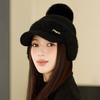 Winter Thick Rabbit Fur Baseball Cap Women's Ear Protection Velvet Knitted Cap