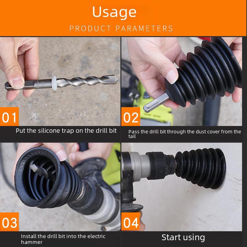 Integrated Electric Drill Dustproof Hammer Cover for Ceiling Ash Collection