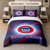 Custom Bedding Set Chicago Cubs Pattern, Print Name Text 1 Duvet Cover plus 2 Pillowcases Home Textile