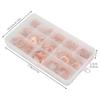 300Pcs Copper Washers M5-M20 O Ring Copper Gaskets Flat Ring Seal Kit Assortment Car Copper Sealing Ring with Storage Case