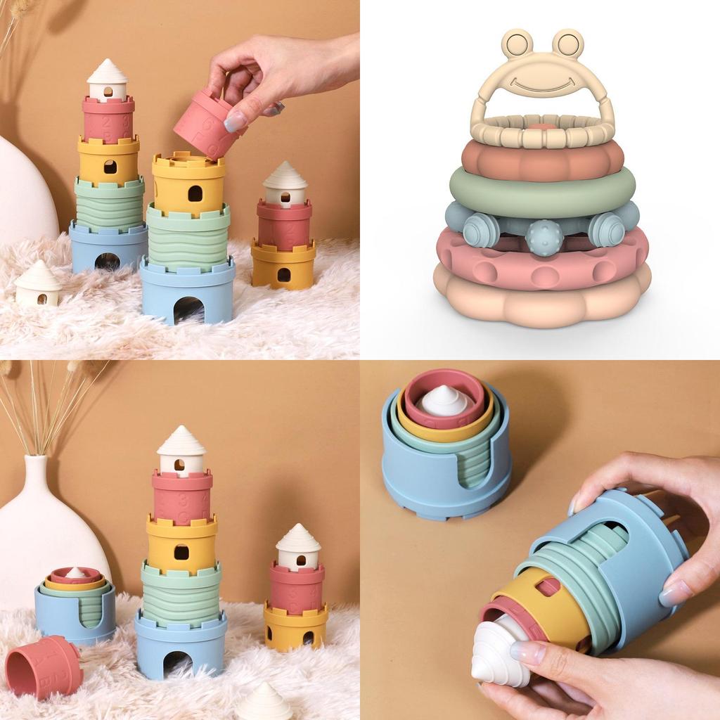 Montessori Stacking Toy For Children Silicone Sensory Development Educational Playset