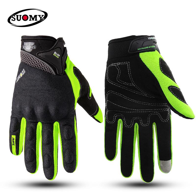 Guantes de motocicleta para hombre y mujer equipo de piloto para montar anticaída antideslizantes pantalla táctil locomotora carreras guantes de dedo completo cuatro estaciones