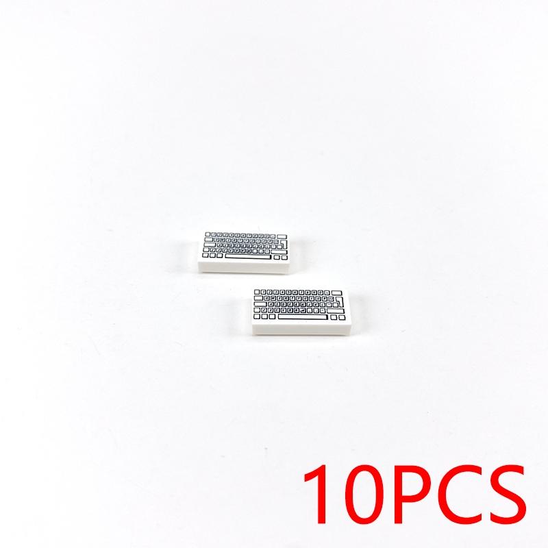 MOC Printed Tile ToyCompatible Brick Accessories Building Blocks City PC Phone Clock Pizza Parts Bricks Children Kids