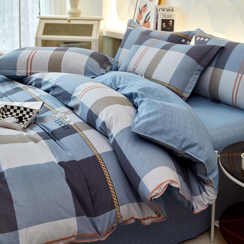 Printed Pure Cotton Student Dormitory Three-piece Four-piece Single Quilt Cover Sheet Pillowcase Duvet Cover