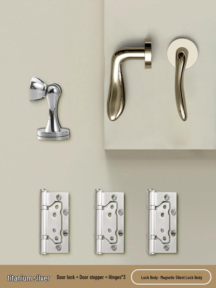 BAGB Silent Luxury Wooden Bedroom Door Handle Lock