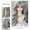 Air Bangs Grey Cosplay Wigs with Bangs Halloween Lolita Headband Wigs Long Curly Wave Hair  Girl