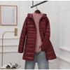 Women Light Down Jacket Hip-Length High Street Overcoat Female Long Warm Down Coat with Portable Storage Bag
