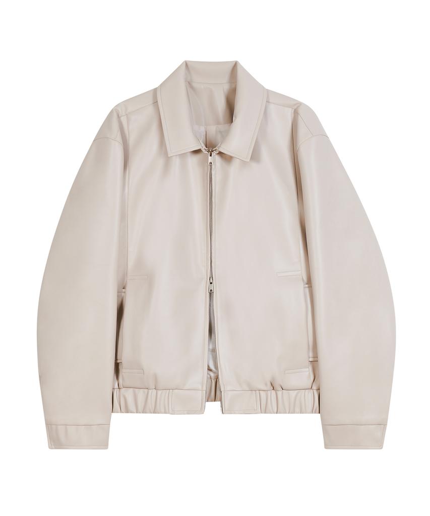 Ironyporno Whiteline 86-Iro347 Pocket Layered Leather Jacket Ivory