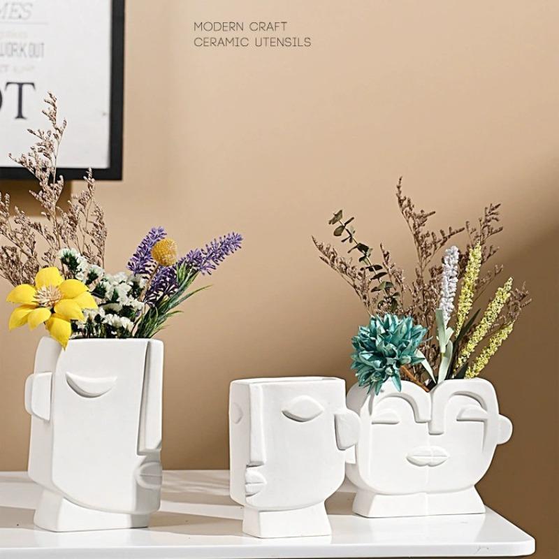 Nordic Style Ceramic Vase Art Decoration for Human Body Living Room Flower Arrangement Homestay Hotel Decoration Home Decor