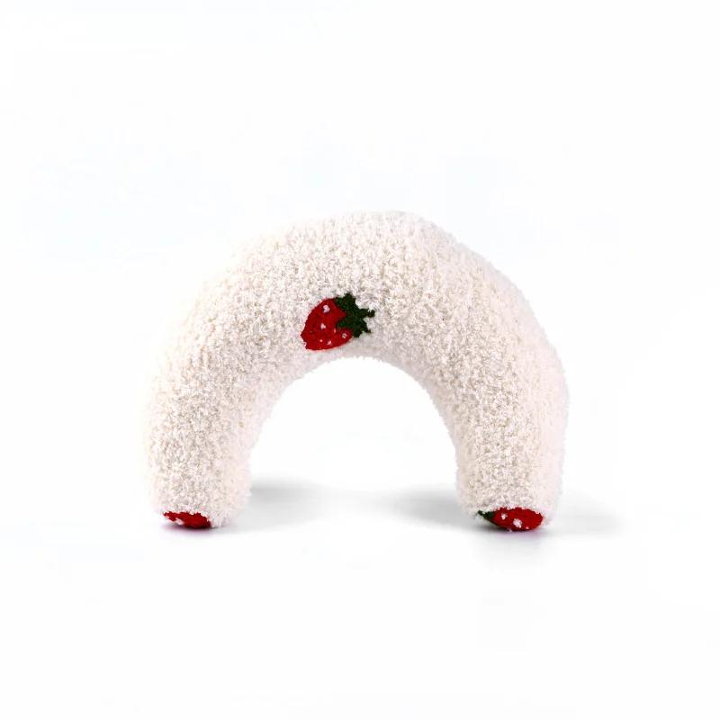 

Подушка для кошек с игрушками U-образной формы, защита шейного отдела позвоночника, глубокий сон, подушка для домашних животных, подушка для собак и кошек, товары для животных бежевый