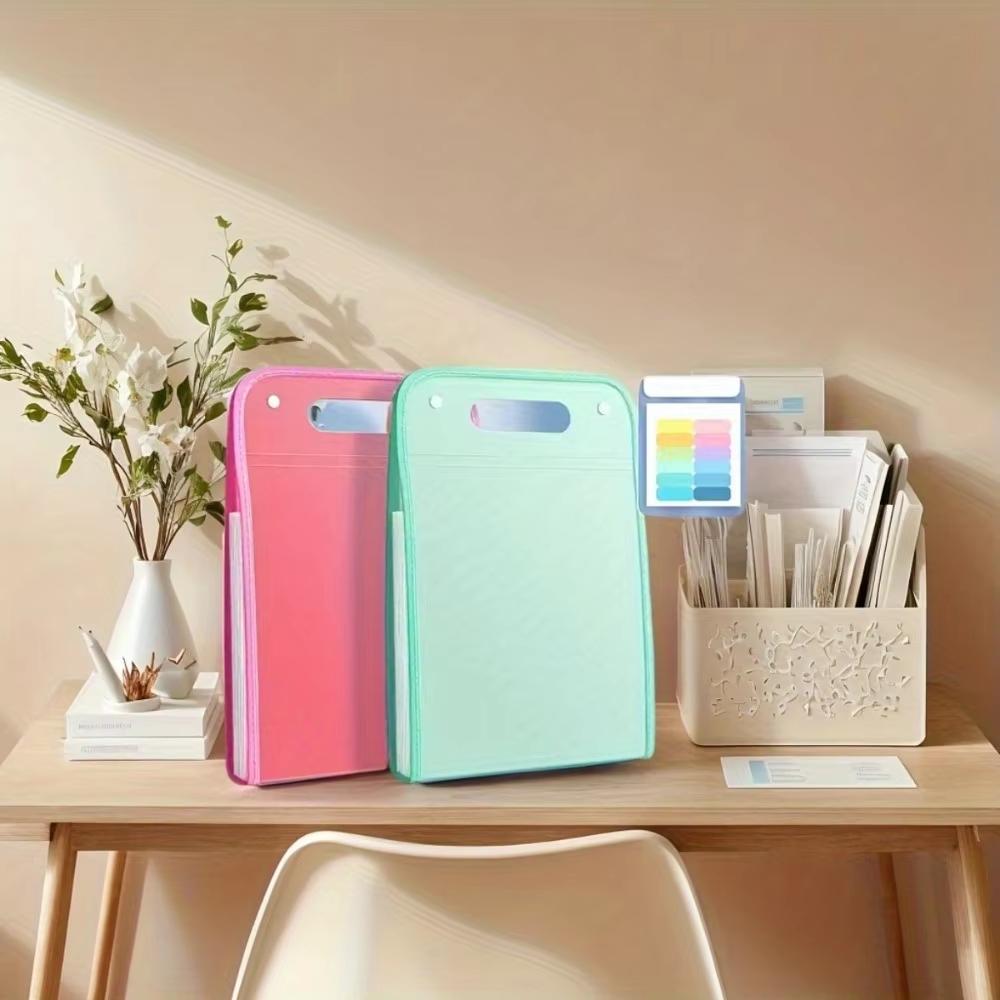 13-Pocket Translucent Expanding Accordion File Organizer with Labels, A4 Letter Size Paper Folder for Office School Home Accessories