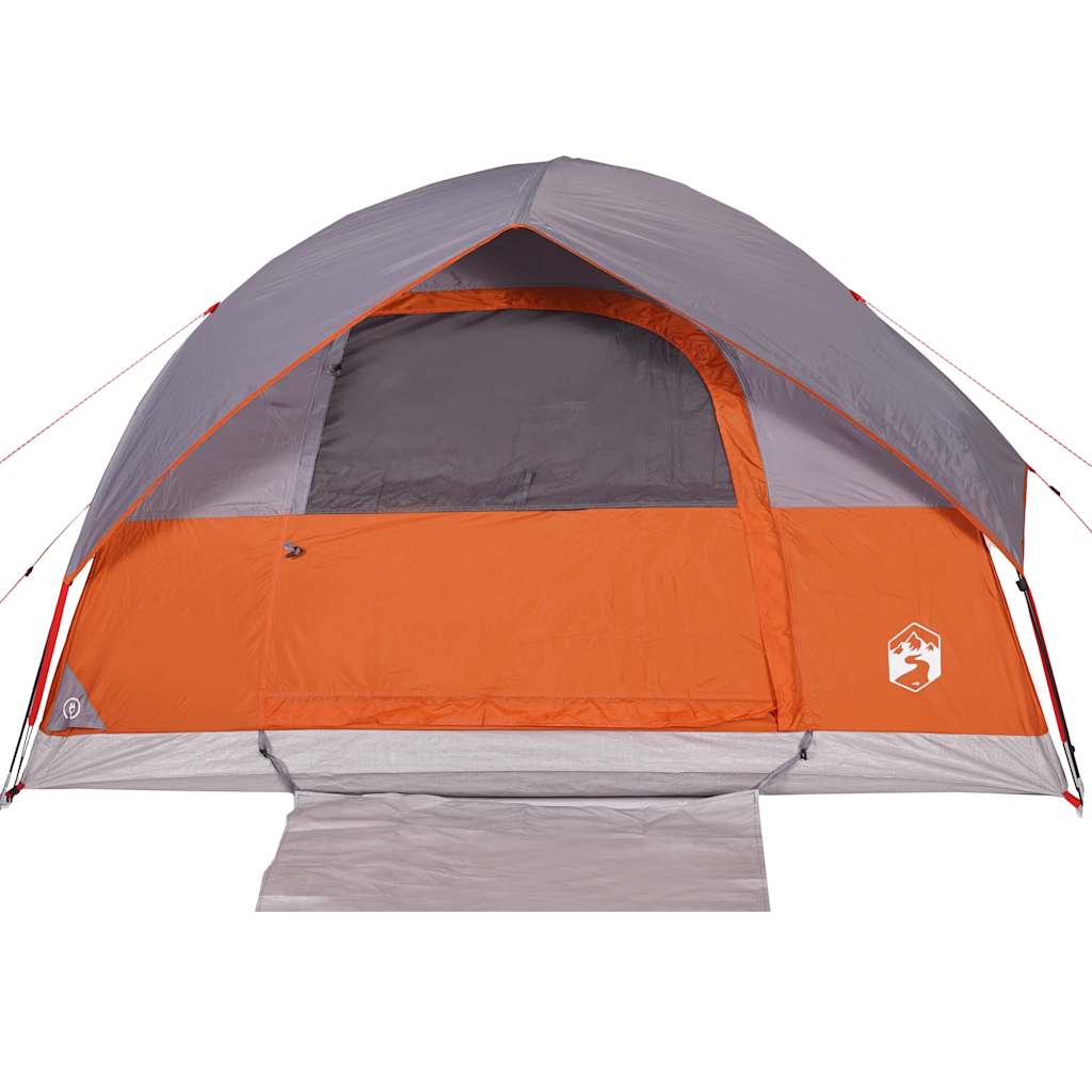 Dome Family Tent for 6 Persons Gray and Orange Waterproof