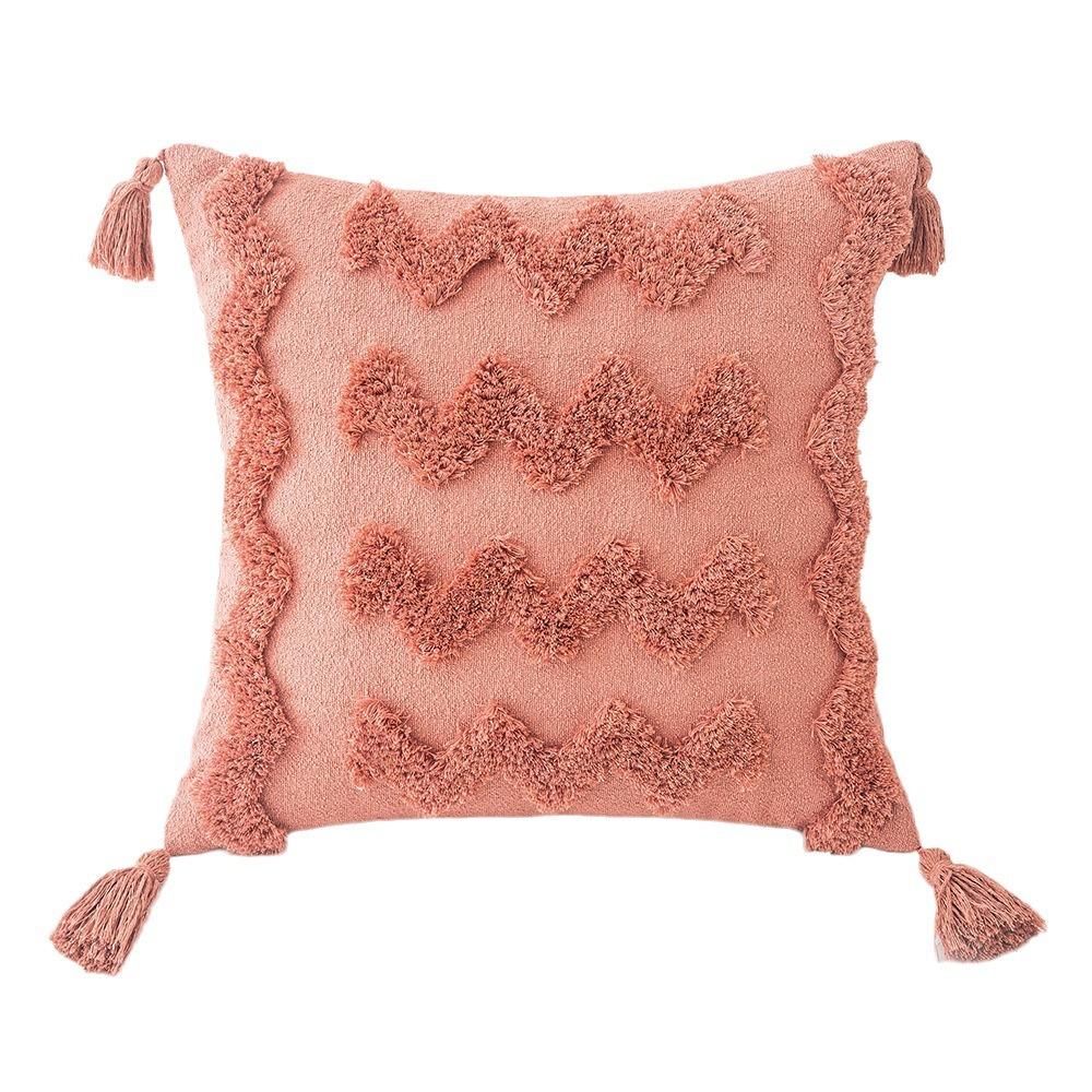 Chenille Tufted Pillowcase Living Room Sofa Pillowcase Nordic Ins Style Cushion Cover Solid Color Backrest Waist Pillowcase