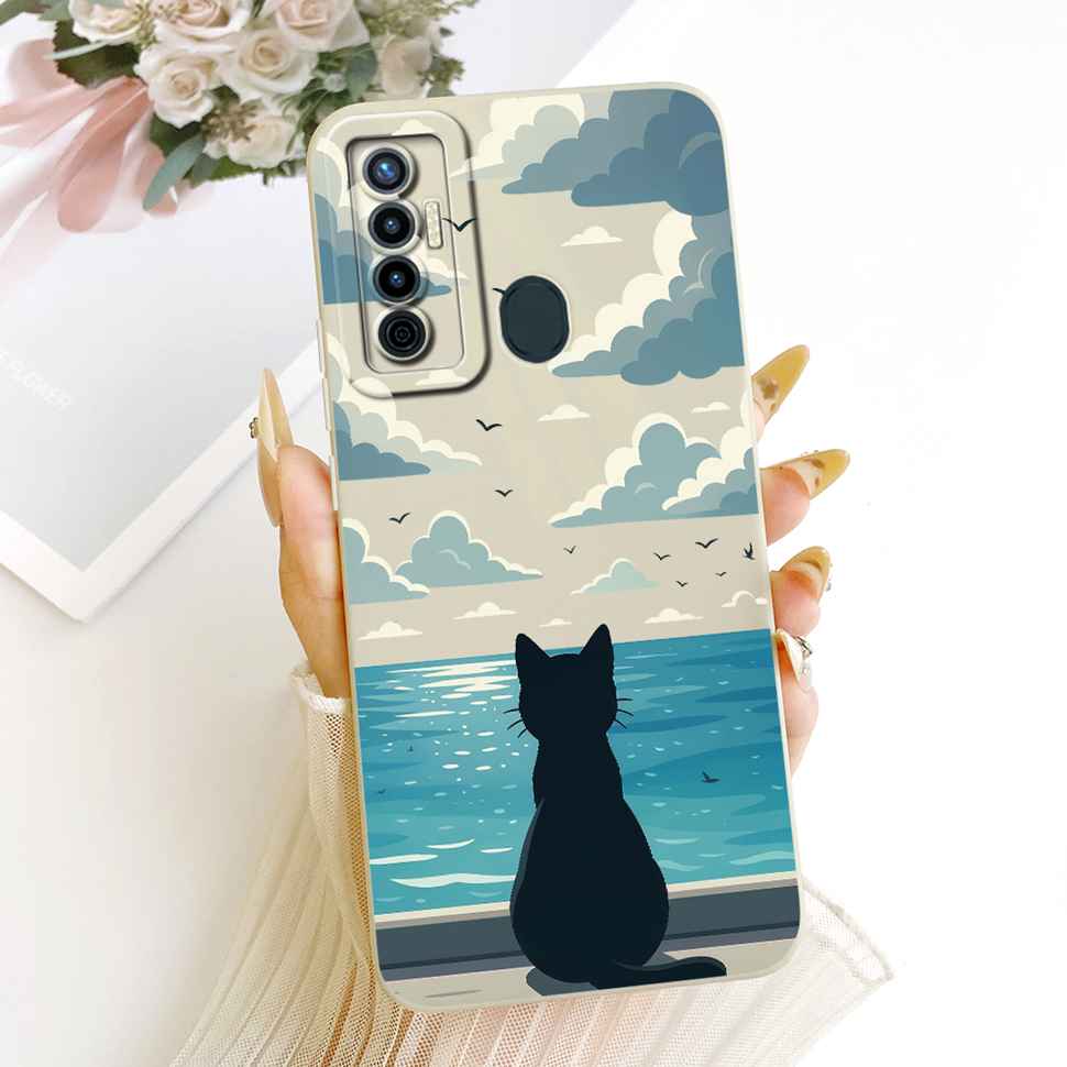 For Tecno Camon 17 CG6 CG6j Case Fashion Cute Cartoon Print Silicone Back Cover For Tecno camon 17 Bumper Phone Cases Fundas