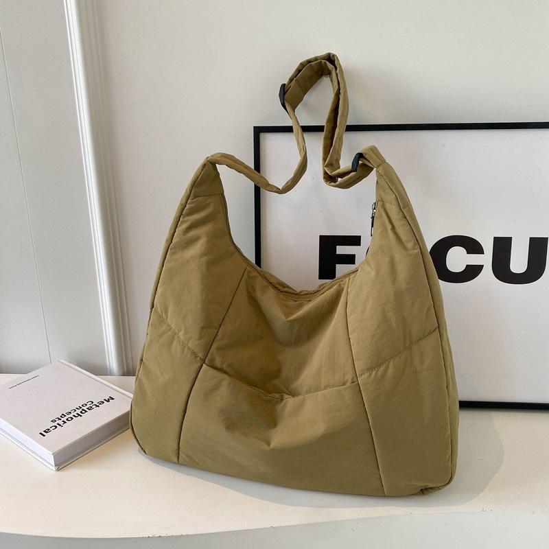 2025 autumn new large-capacity dumpling bag simple cotton clothes Korean version crossbody women's shoulder bag
