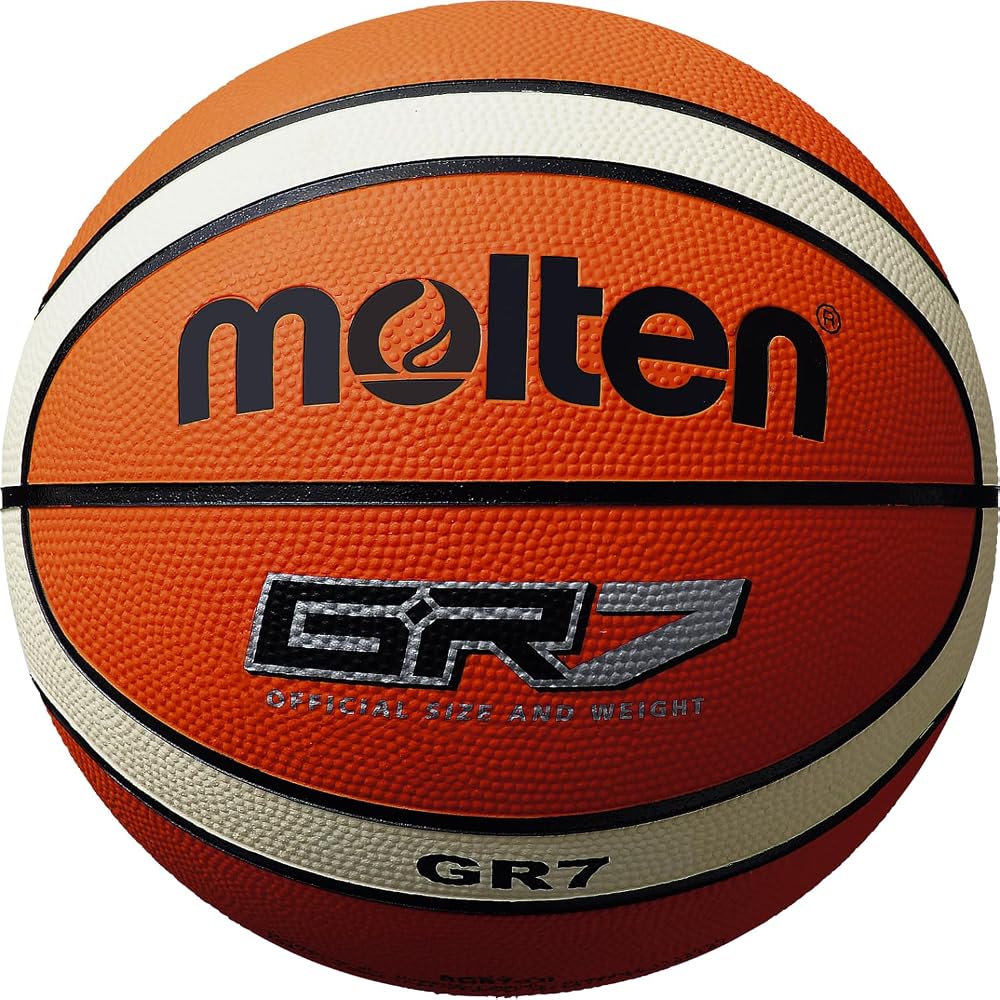 Molten GR7 Basketball Size 7 Rubber Orange Ivory 7-Inch