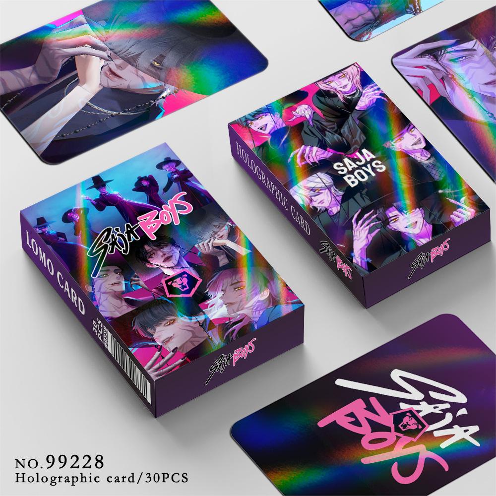 30 Stück K-POP Dämonenjäger Holografische Sammelkarten Set HUNTR/X Saja Boys Anime Sammelspielkarten Merchandise Geschenke für Fans