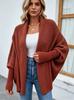 Autumn and Winter New Women's Knitted Sweater Solid Color Bat Sleeve European and American Sweater Cardigan Jacket Women