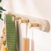 Vintage Style No-Drill Bamboo Coat Hook Rack