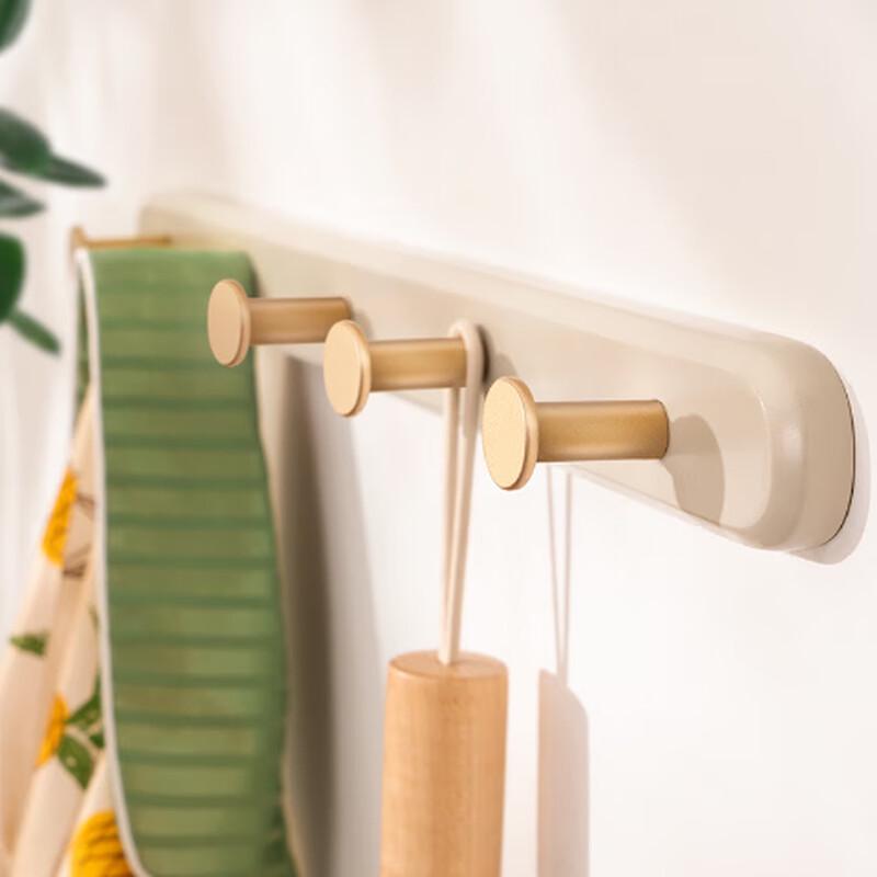 Vintage Style No-Drill Bamboo Coat Hook Rack
