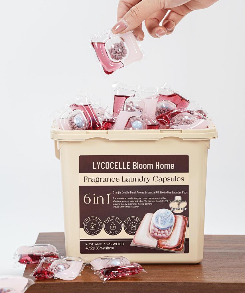 Zhanjia Eucalyptus Laundry Pods: Dual-Fragrance, Six-in-One Formula with Long-Lasting Freshness, Sterilization, and Mite Removal, 38 Pods