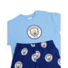 Manchester City FC Boys Crest Short-Sleeved Long Pyjama Set