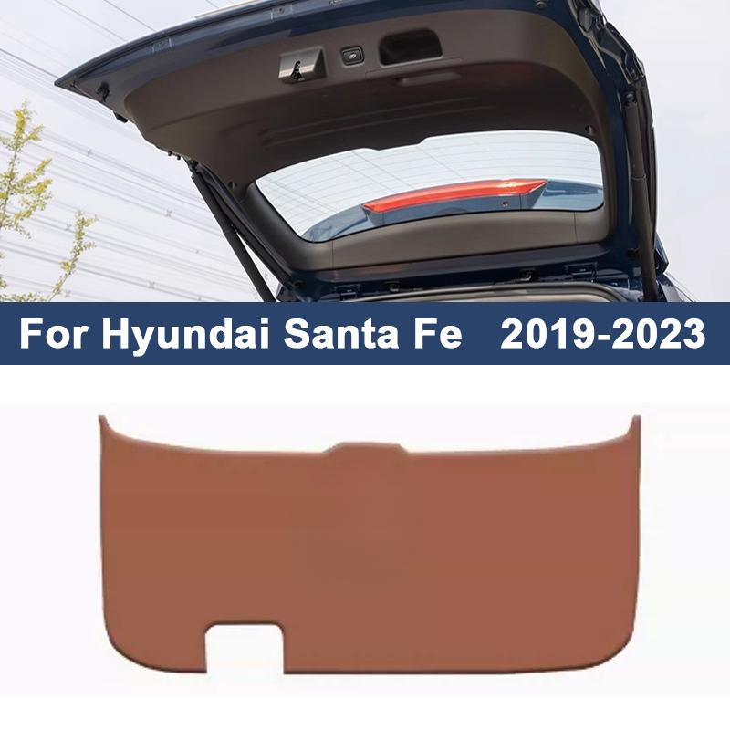 2024 New Car Trunk Mat For Hyundai Santa Fe 2010-2024 Leather Anti-Kick Protective Pad Waterproof Tailgate Cover Interior Modifi