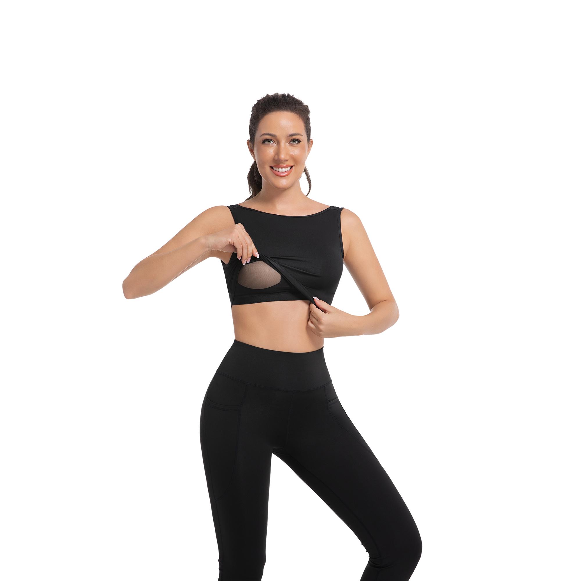 

Дышащий летний укороченный топ без рукавов - женская мода, повседневная уличная одежда, легкая эластичная майка S чёрный