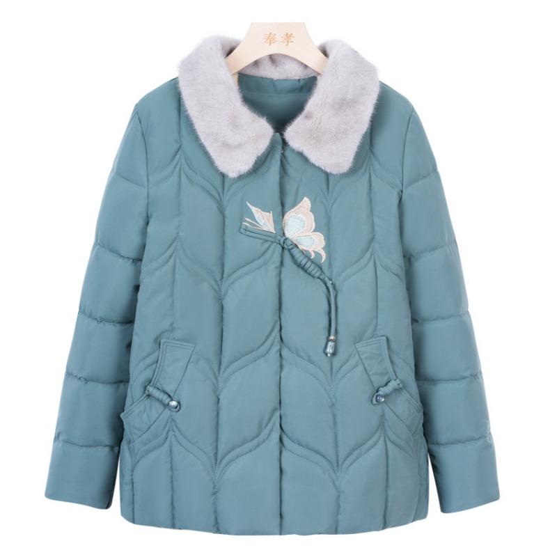Mom winter coat short thickened padded jacket padded jacket old woman winter new warm padded jacket