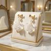 1Pair of Elegant White Lady Flower Earrings, Stylish and Versatile Design, Bow Earrings