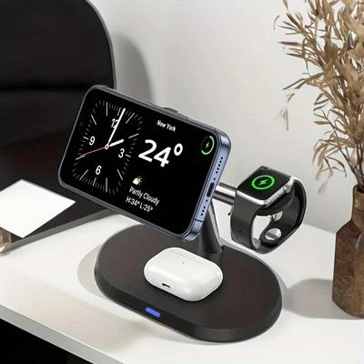 3 v 1 magnetická rychlá bezdrátová nabíjecí stanice pro iPhone 16 15 14 13 Pro Max Watch 9 8 Airprods Pro MacSafe nabíjecí stojánek