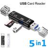 5 In 1 Multi-function USB 2.0 Type C / USB / Micro SD TF Memory Card Reader OTG USB Reader Card Adapter Mobile Phone Accessories